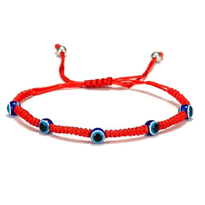 Braided Lucky Red String Charm Bracelet