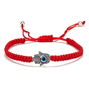 Braided Lucky Red String Charm Bracelet