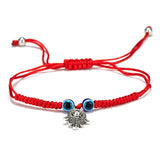 Braided Lucky Red String Charm Bracelet