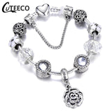 Silver Charms Bracelet Bangle For Women