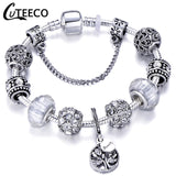 Silver Charms Bracelet Bangle For Women