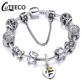 Silver Charms Bracelet Bangle For Women