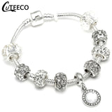 Silver Charms Bracelet Bangle For Women