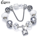 Silver Charms Bracelet Bangle For Women