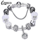 Silver Charms Bracelet Bangle For Women