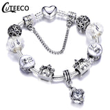 Silver Charms Bracelet Bangle For Women