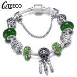 Silver Charms Bracelet Bangle For Women