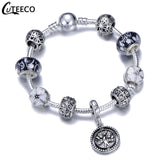 Silver Charms Bracelet Bangle For Women