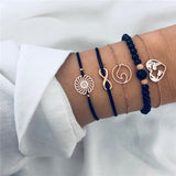 Black Beads Chain Bracelets Bangles For Women