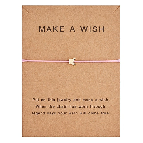 Wish Card Adjustable Hand-woven Rope Bracelet