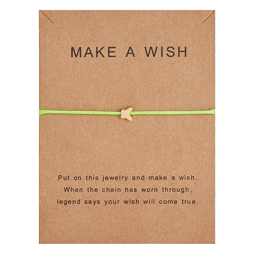 Wish Card Adjustable Hand-woven Rope Bracelet