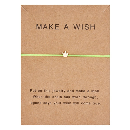 Wish Card Adjustable Hand-woven Rope Bracelet