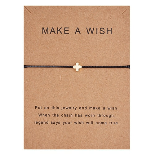 Wish Card Adjustable Hand-woven Rope Bracelet