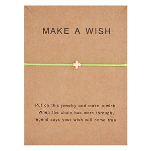 Wish Card Adjustable Hand-woven Rope Bracelet