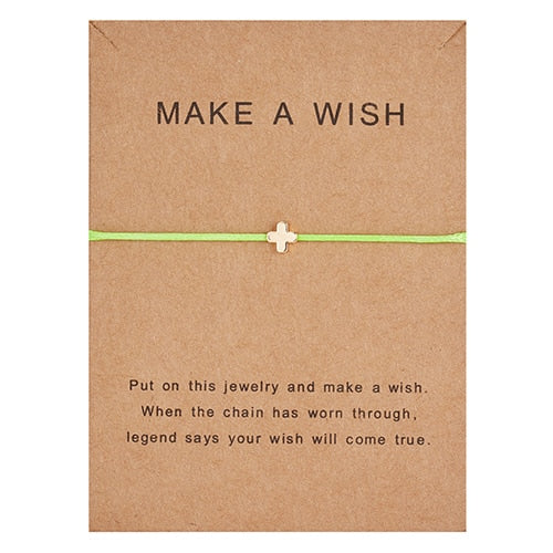 Wish Card Adjustable Hand-woven Rope Bracelet