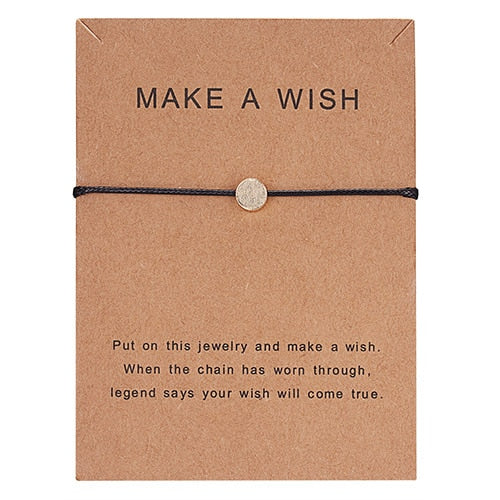 Wish Card Adjustable Hand-woven Rope Bracelet