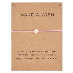 Wish Card Adjustable Hand-woven Rope Bracelet