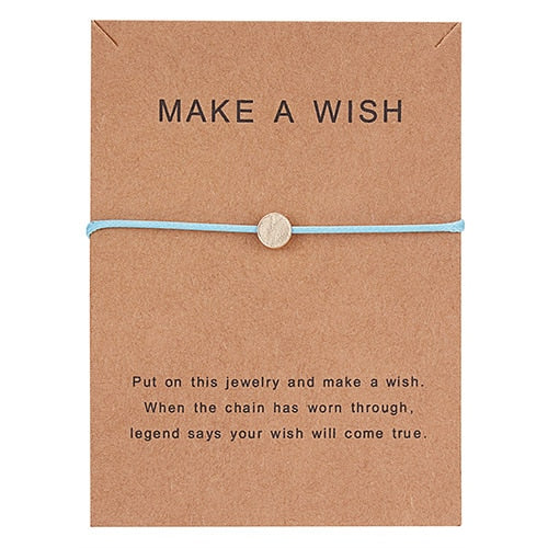 Wish Card Adjustable Hand-woven Rope Bracelet