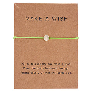 Wish Card Adjustable Hand-woven Rope Bracelet