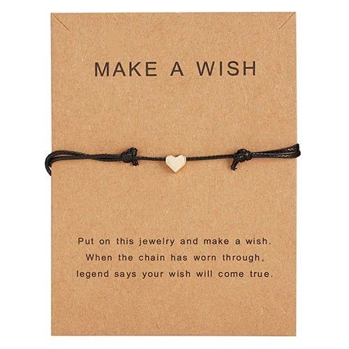 Wish Card Adjustable Hand-woven Rope Bracelet