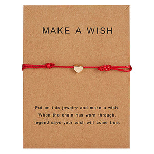 Wish Card Adjustable Hand-woven Rope Bracelet