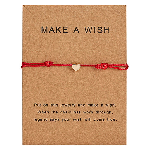 Wish Card Adjustable Hand-woven Rope Bracelet