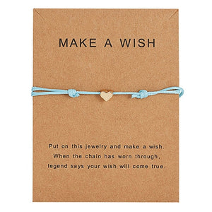 Wish Card Adjustable Hand-woven Rope Bracelet