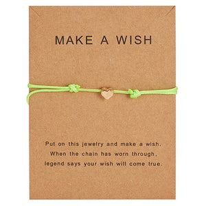 Wish Card Adjustable Hand-woven Rope Bracelet