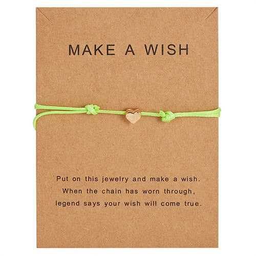 Wish Card Adjustable Hand-woven Rope Bracelet