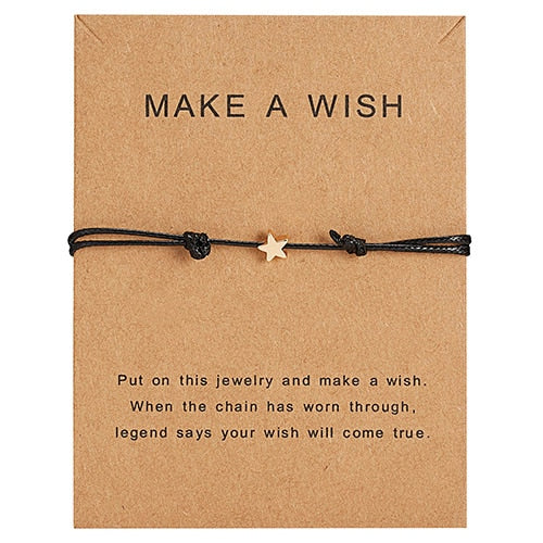 Wish Card Adjustable Hand-woven Rope Bracelet