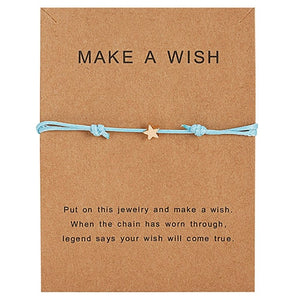 Wish Card Adjustable Hand-woven Rope Bracelet