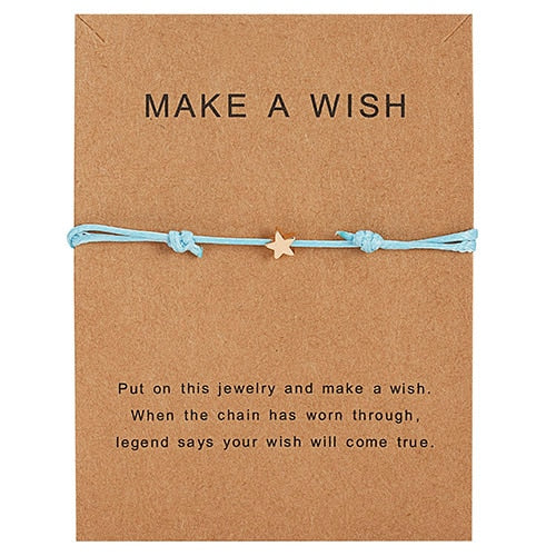 Wish Card Adjustable Hand-woven Rope Bracelet